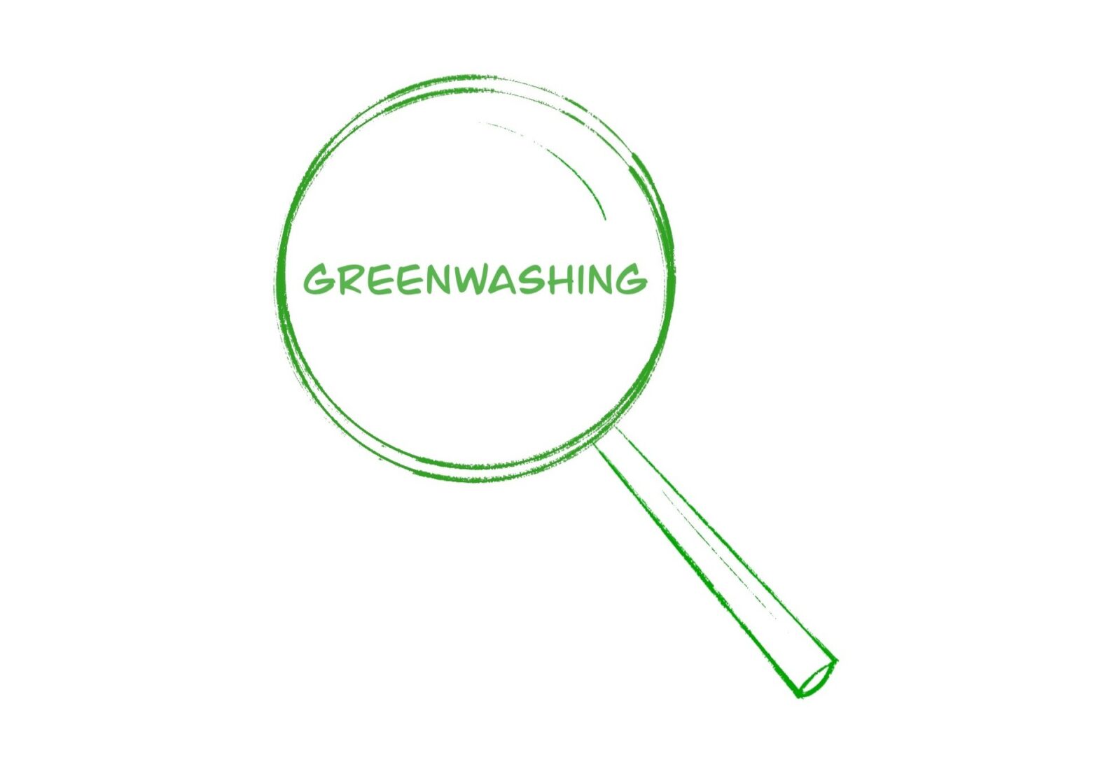 Lupe, die auf die Definition von Greenwashing hinweist.
